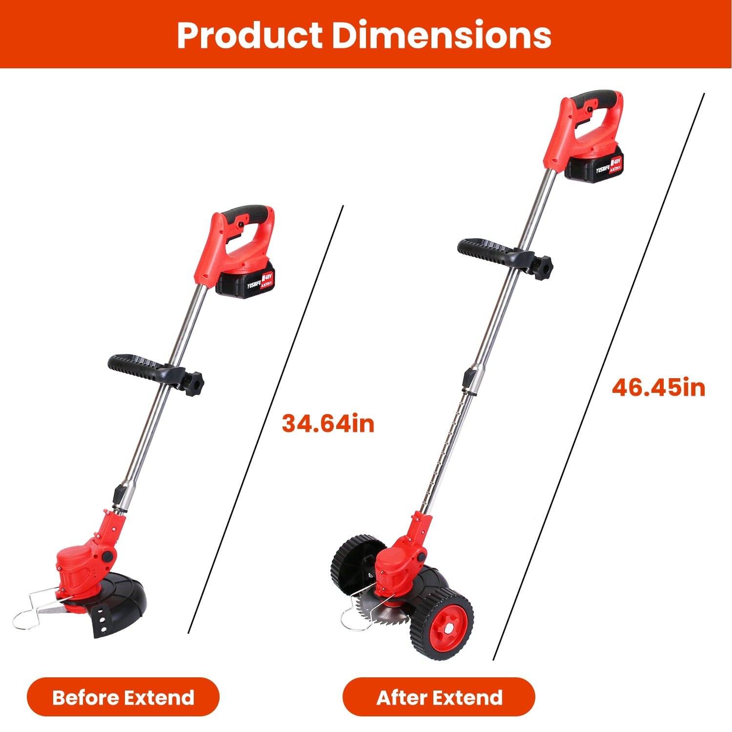 3-in-1 Electric Cordless Grass Wacker Battery Powered Grass Trimmer with Wheels Adjustable Head with 2-Pieces 2500mAh Batteries Really Cheap Shoes Online