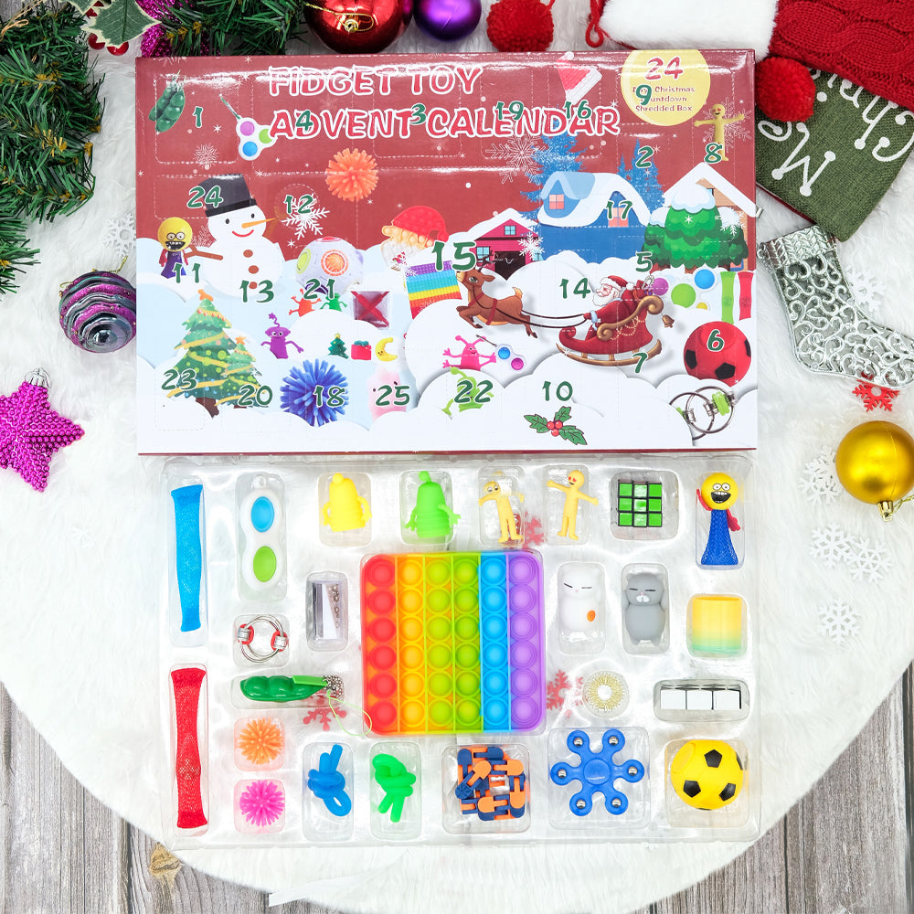 25-Piece: Christmas Advent Fidget Toy Calendar With Mastercard For Sale