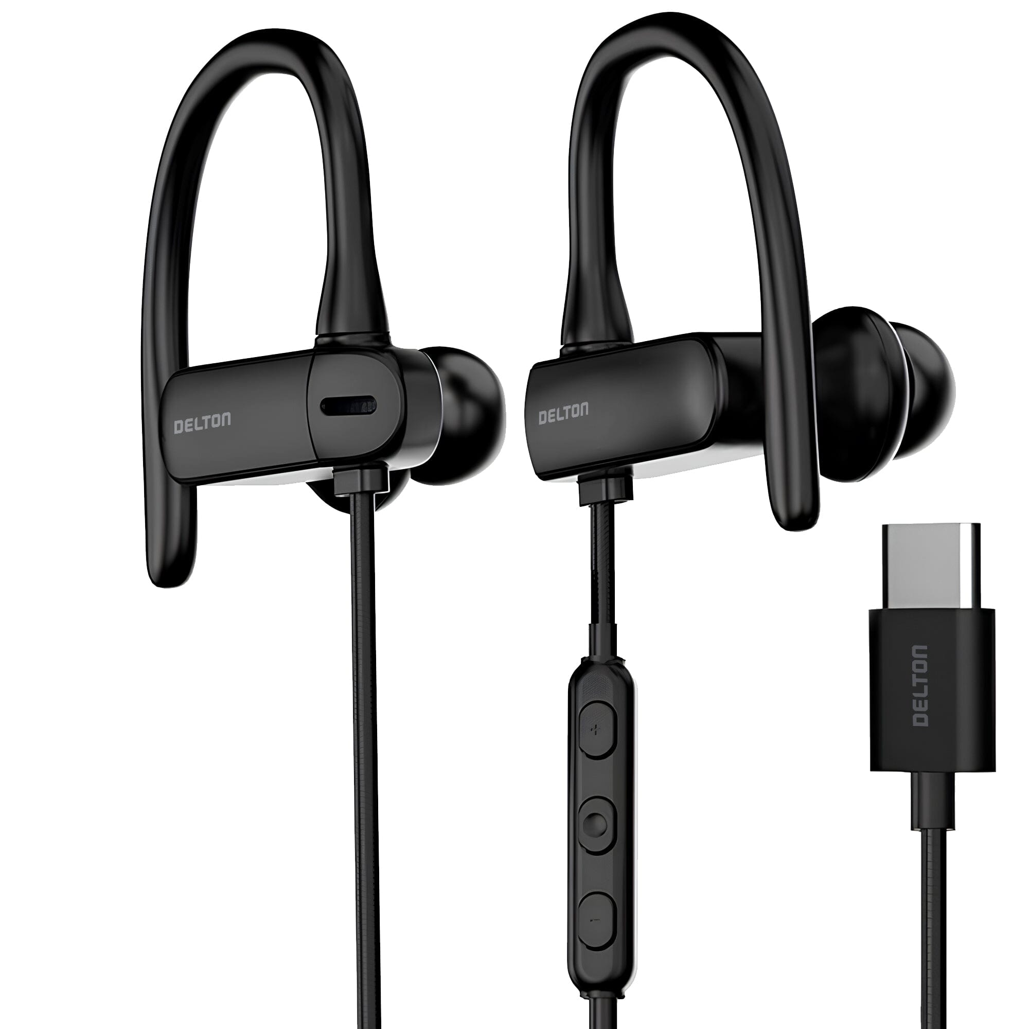 Delton 24EC USB-C Wired Earbuds with Microphone Ergonomic In-Ear Design with Ear Hook Quality From China Wholesale