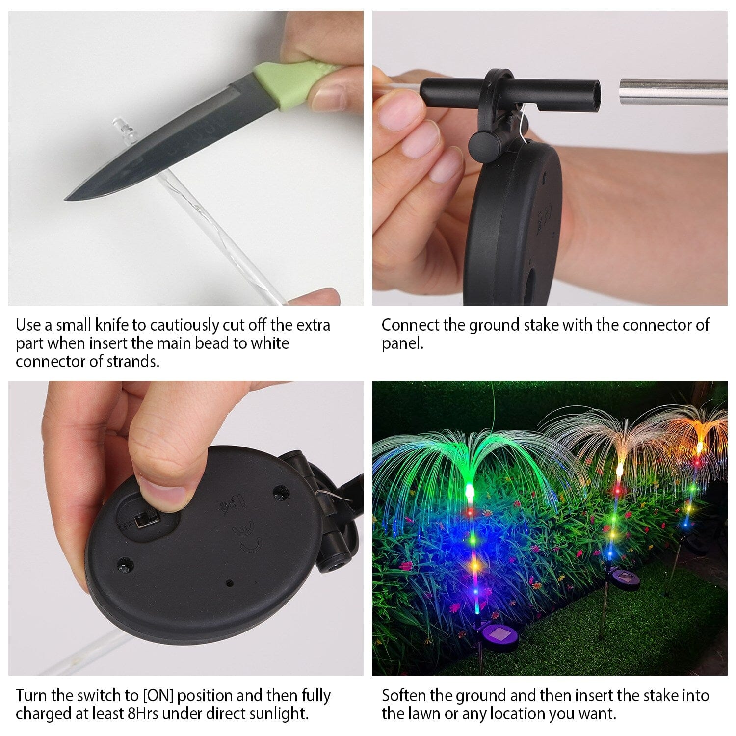 4-Piece: Solar Powered Jellyfish Lights Factory Outlet Cheap Online