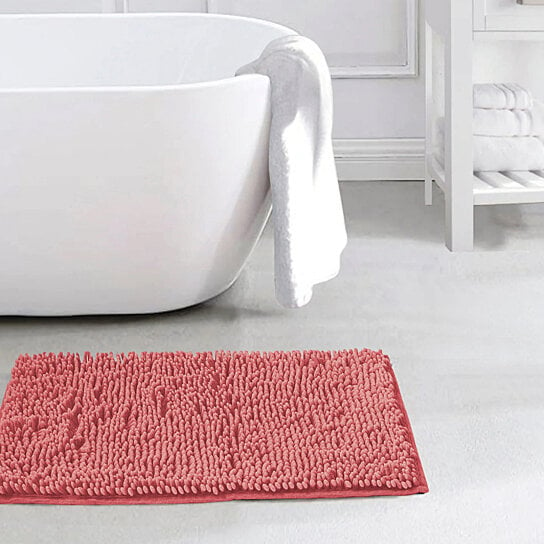 Slip-Resistant Shag Anna Chenille Soft Absorbent Bath Mat Bathroom Rug 17 x 24 Get Authentic For Sale