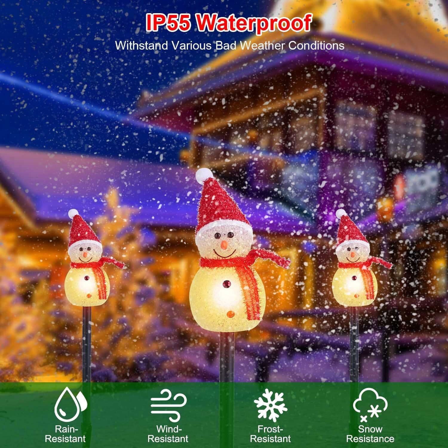 Solar Powered Lamp 3 Snowmen Garden Stake Light Cheap Sale Footlocker Finishline