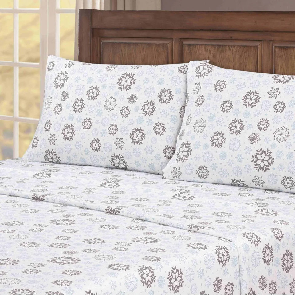 4-Piece: Kathy Ireland 100% Turkish Cotton Flannel Sheet Set For Sale For Sale