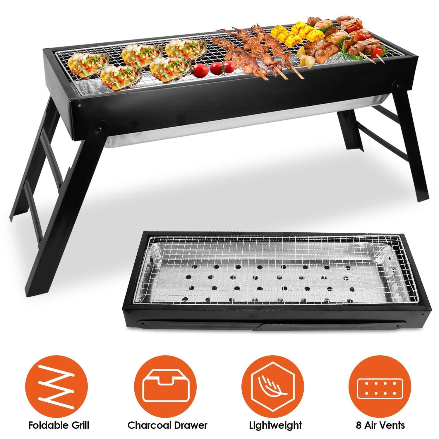 Foldable Charcoal BBQ Grill Stainless Steel Grill Net Cheap Online