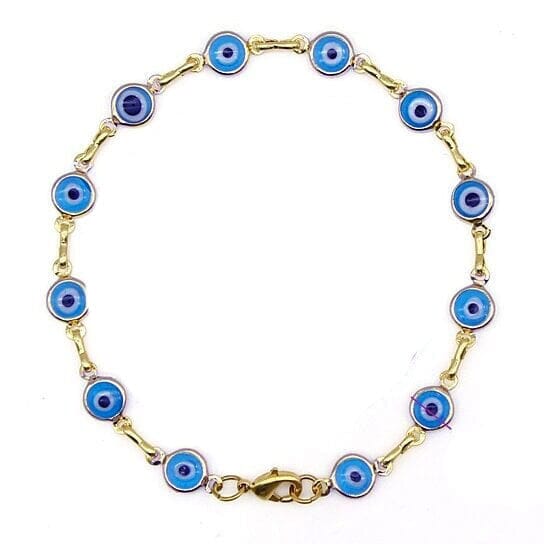 18k Gold Filled High Polish Finsh Evil Eye Bracelet Discount Classic