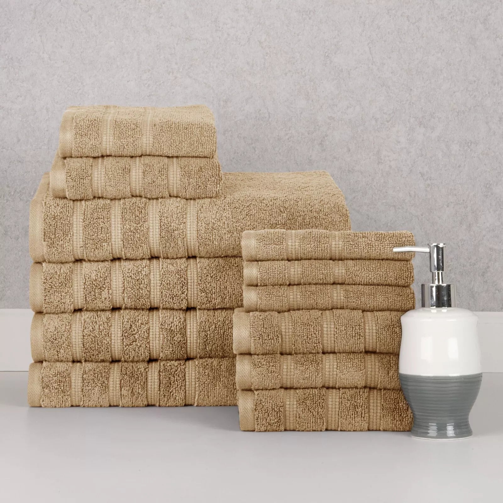 12-Piece Set: Bibb Home Zero Twist Egyptian Cotton Towel Set Free Shipping 2025 Unisex