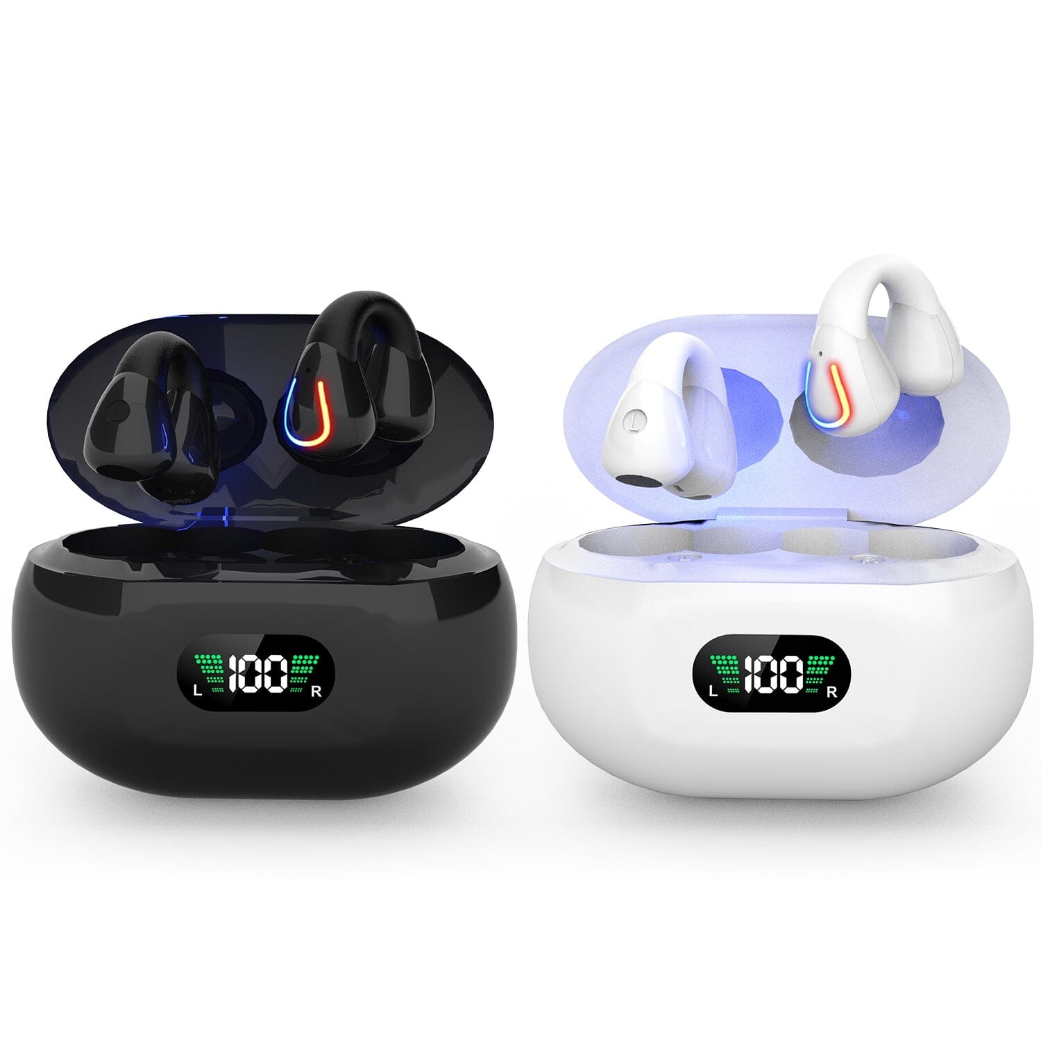 Wireless v5.3 Earbuds Clip-on Open TWS Earphones with Built-in Mic LED Charging Display Case Official Site Sale Online