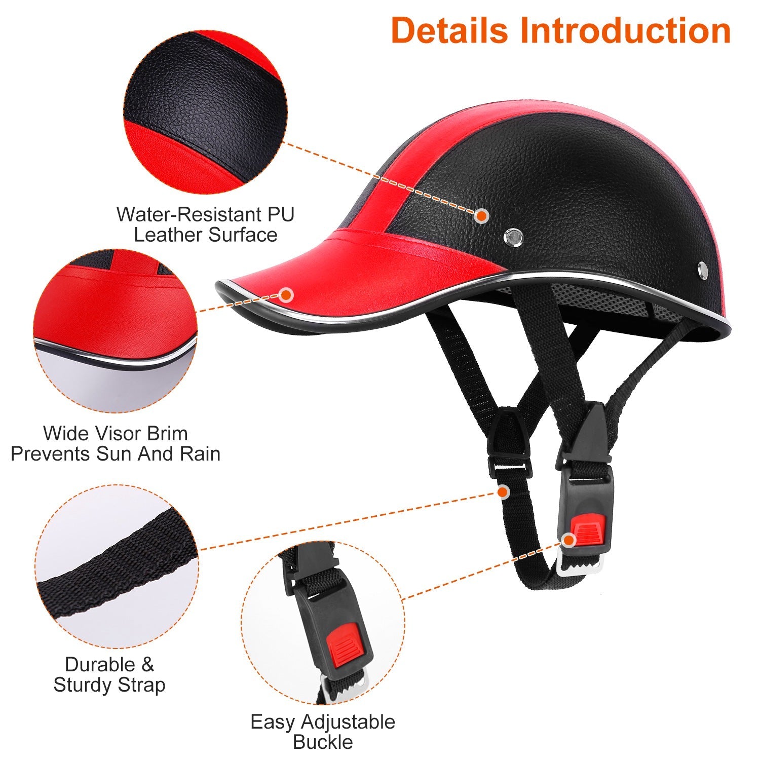 Baseball Cap Anti-UV Cycling Motorcycle Hat Leather Helmet Cost For Sale