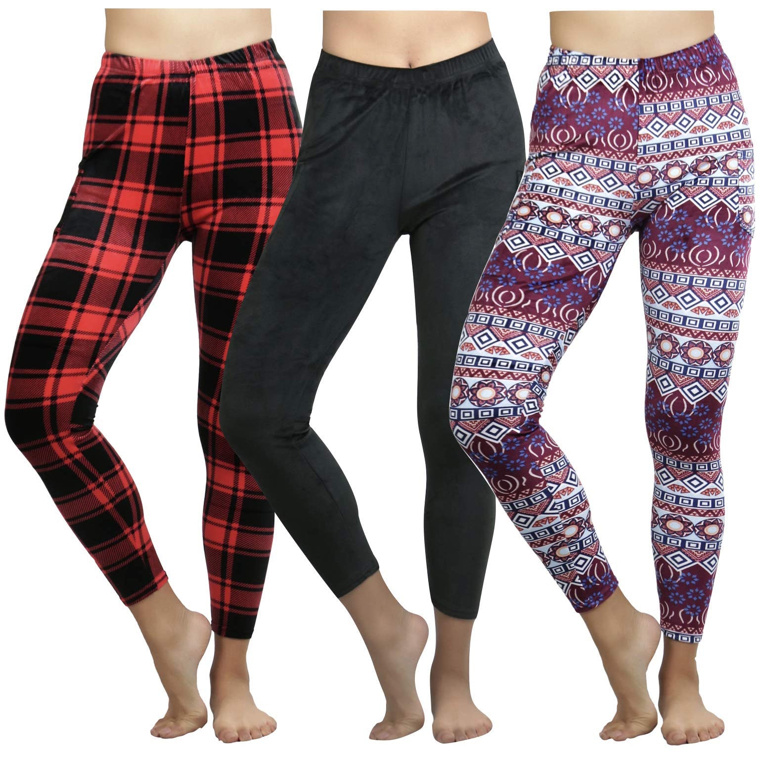 3-Pack: ToBeInStyle Women's Ultra Soft Velour Leggings Sale With Paypal