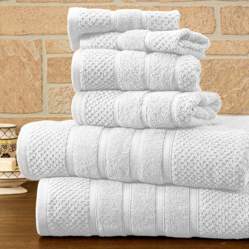 6-Piece Bibb Home Absorbent 100% Egyptian Cotton Towel Set Free Shipping Factory Outlet