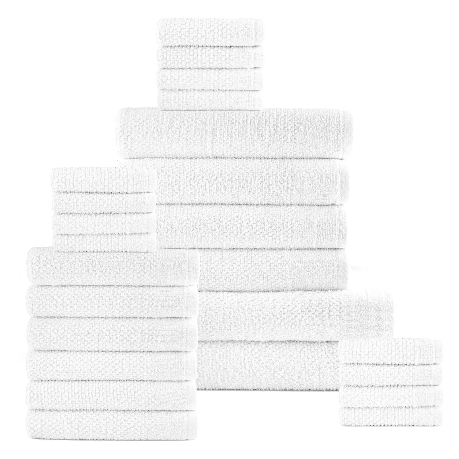 24-Piece Set: Dan River Popcorn Cotton Bath Towel Set Cheap Sale Fashionable