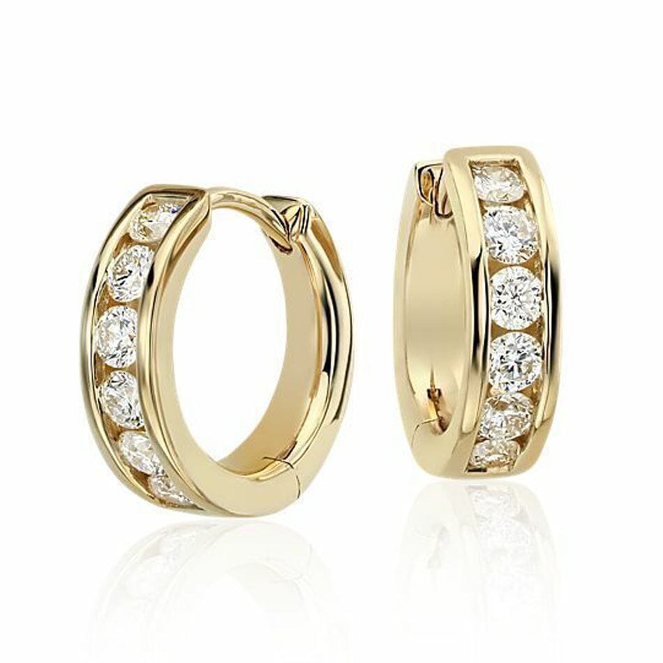 14K Solid Yellow Gold Round Huggies Hoops Earrings 11mm Cheap Sale Newest
