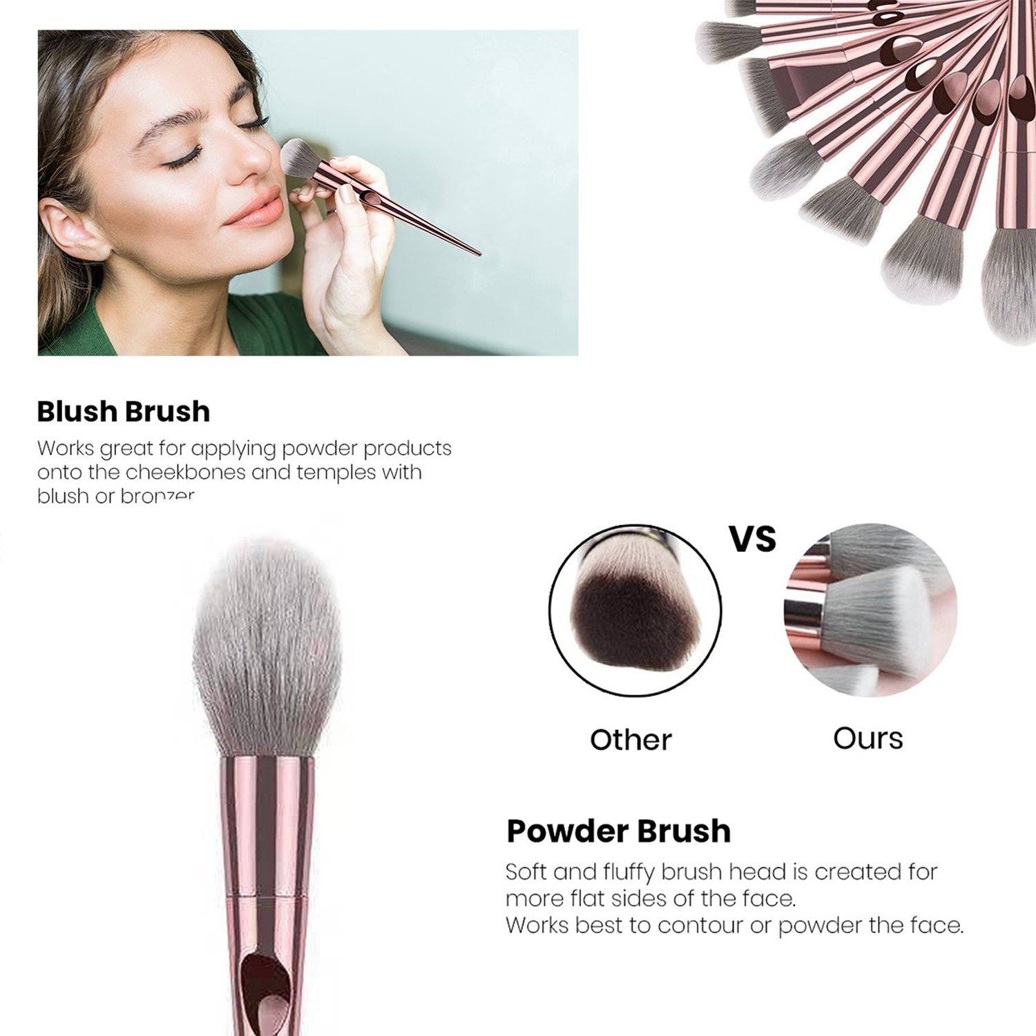 10-Piece: Metallic Premium Cosmetic Makeup Brushes Set Low Cost Sale Online