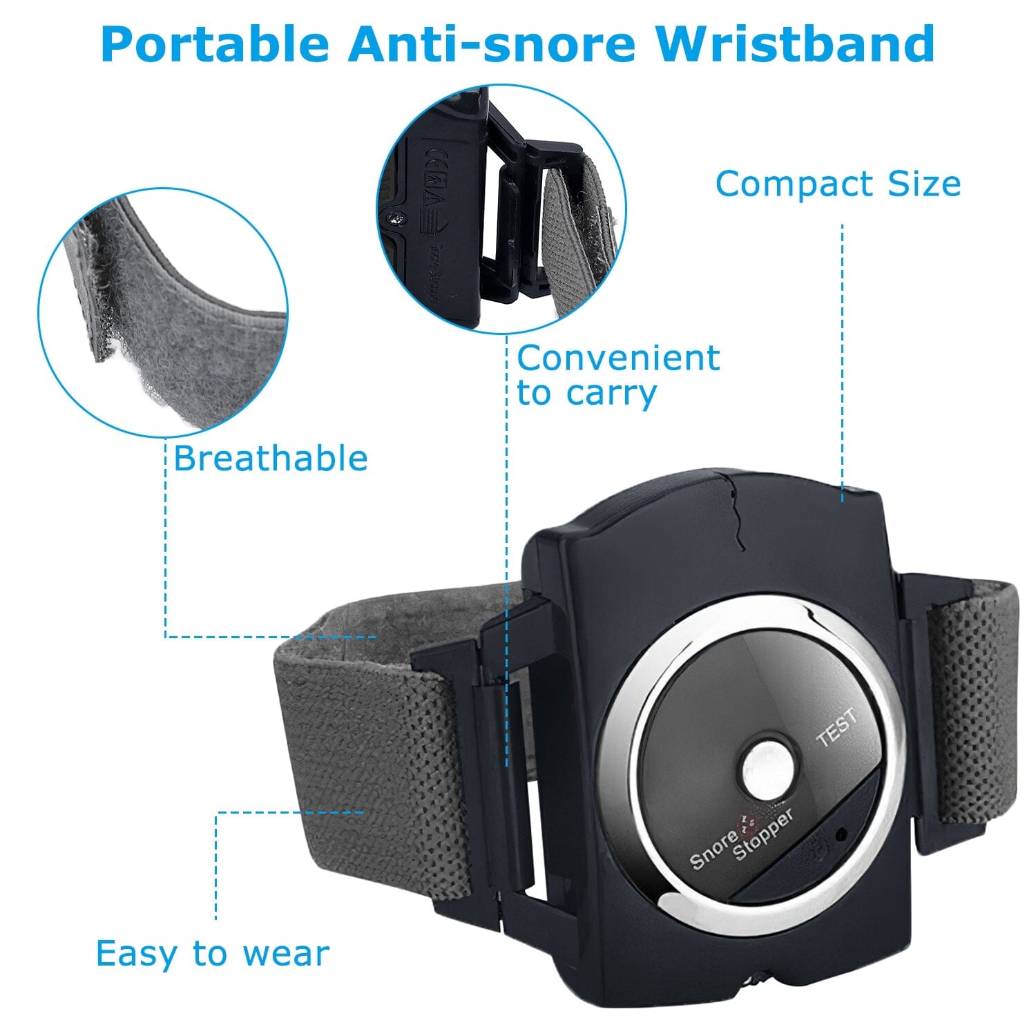 Anti-Snore Infrared Wristband with Conductive Film From China Cheap Pice