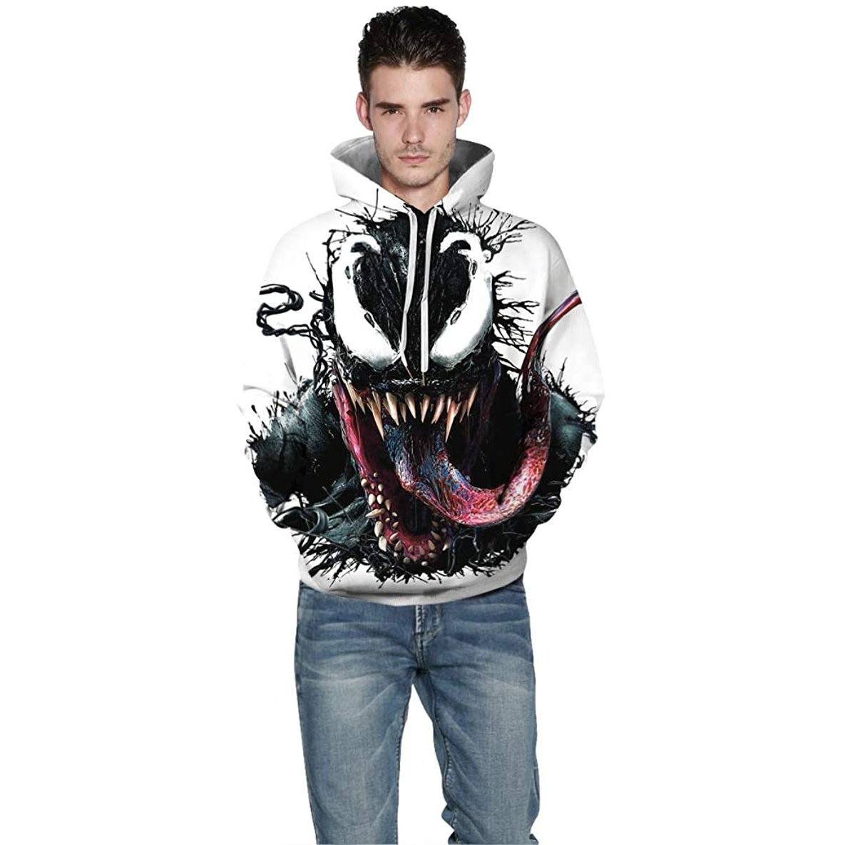 Unisex 3D Pattern Venom Printed Hoodies Cheap Get Authentic