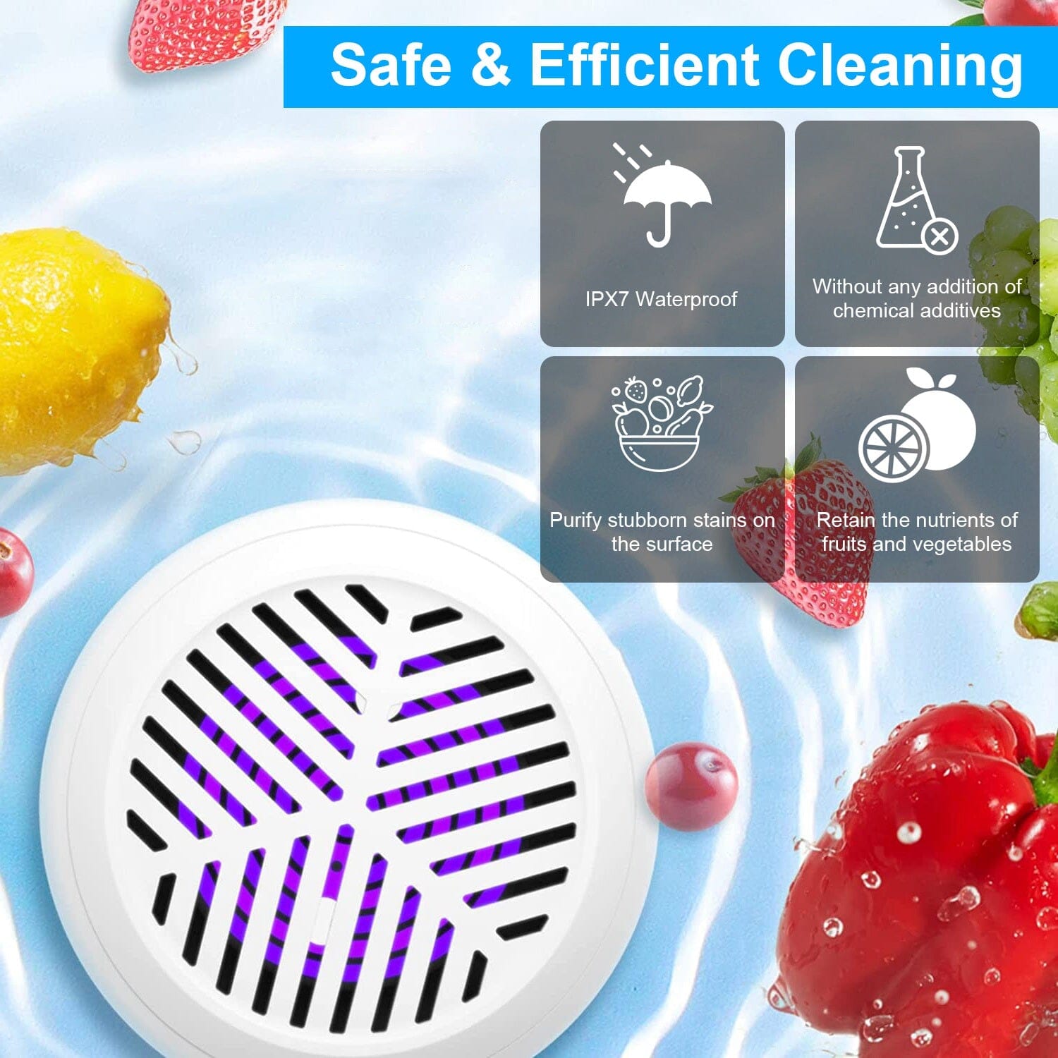 Portable Fruit Vegetable Washing Machine IPX7 Waterproof Rechargeable Fruit Cleaner Discount Latest