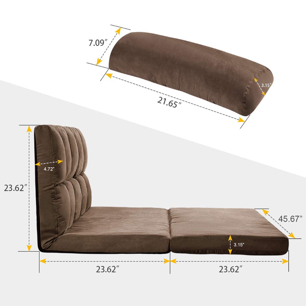 Floor Sofa Bed, Foldable Double Chaise Lounge Sofa Chair Free Shipping Finishline