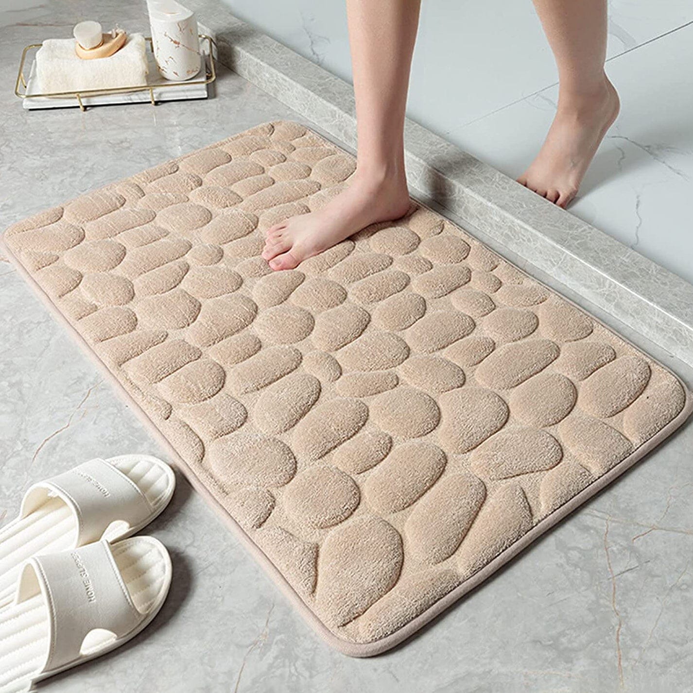 Soft Memory Foam Non Slip Cobblestone Embossing Bath Mat Clearance Best