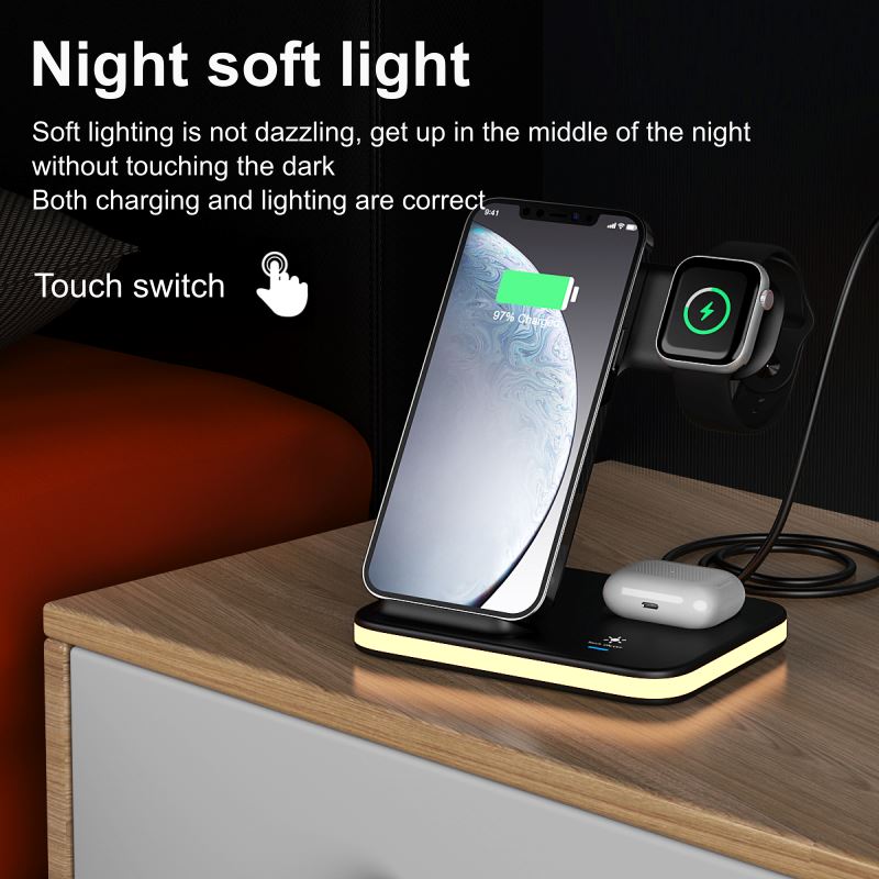 4-in-1 Wireless Charging Stand with Night Light Genuine Cheap Pice