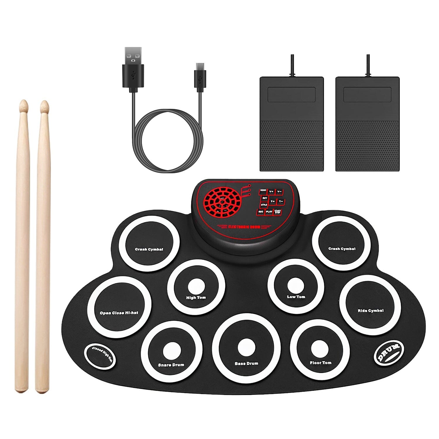 10 Pads Electric Drum Set Foldable With Credit Card Cheap Online