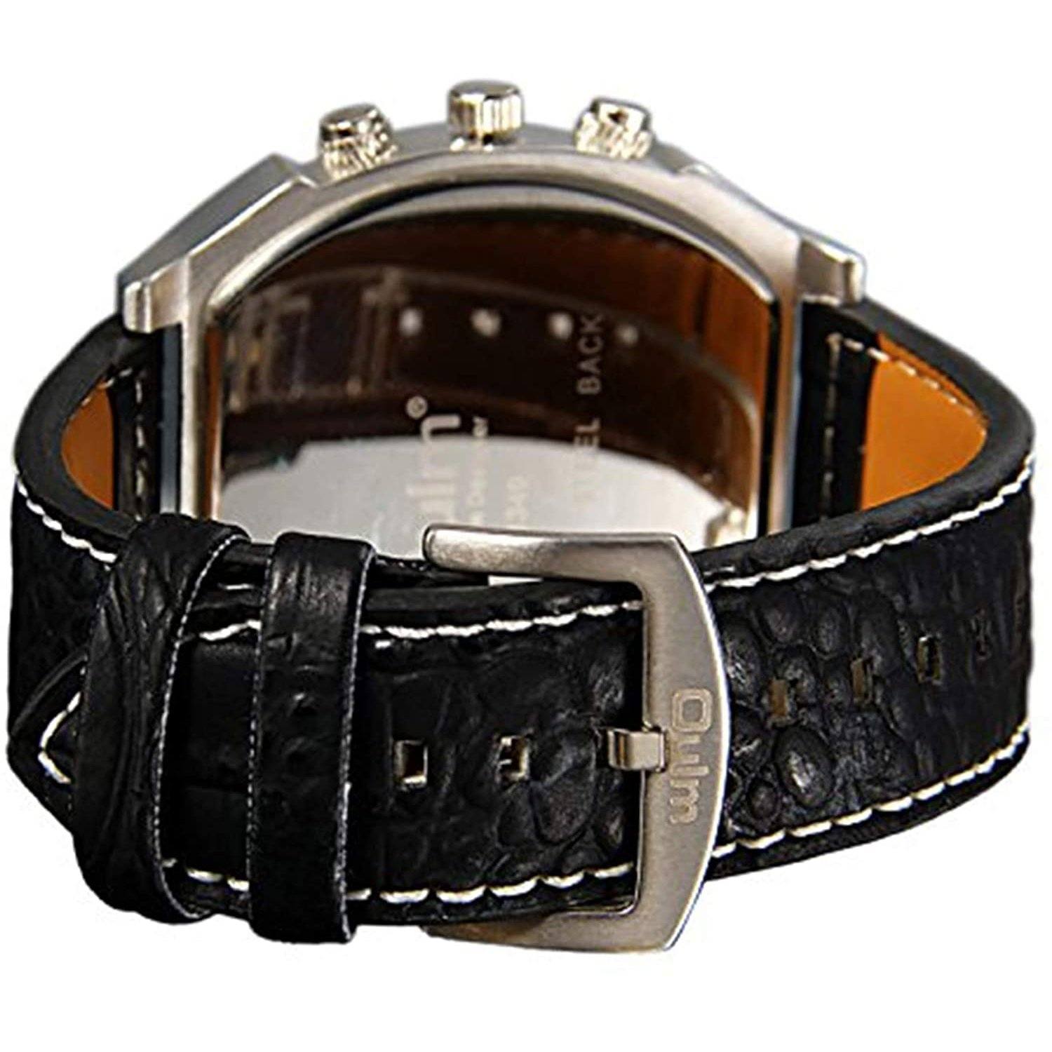 Avaner Mens Big Face Dual Time Zone Leather Strap Sport Watch Wiki Sale Online