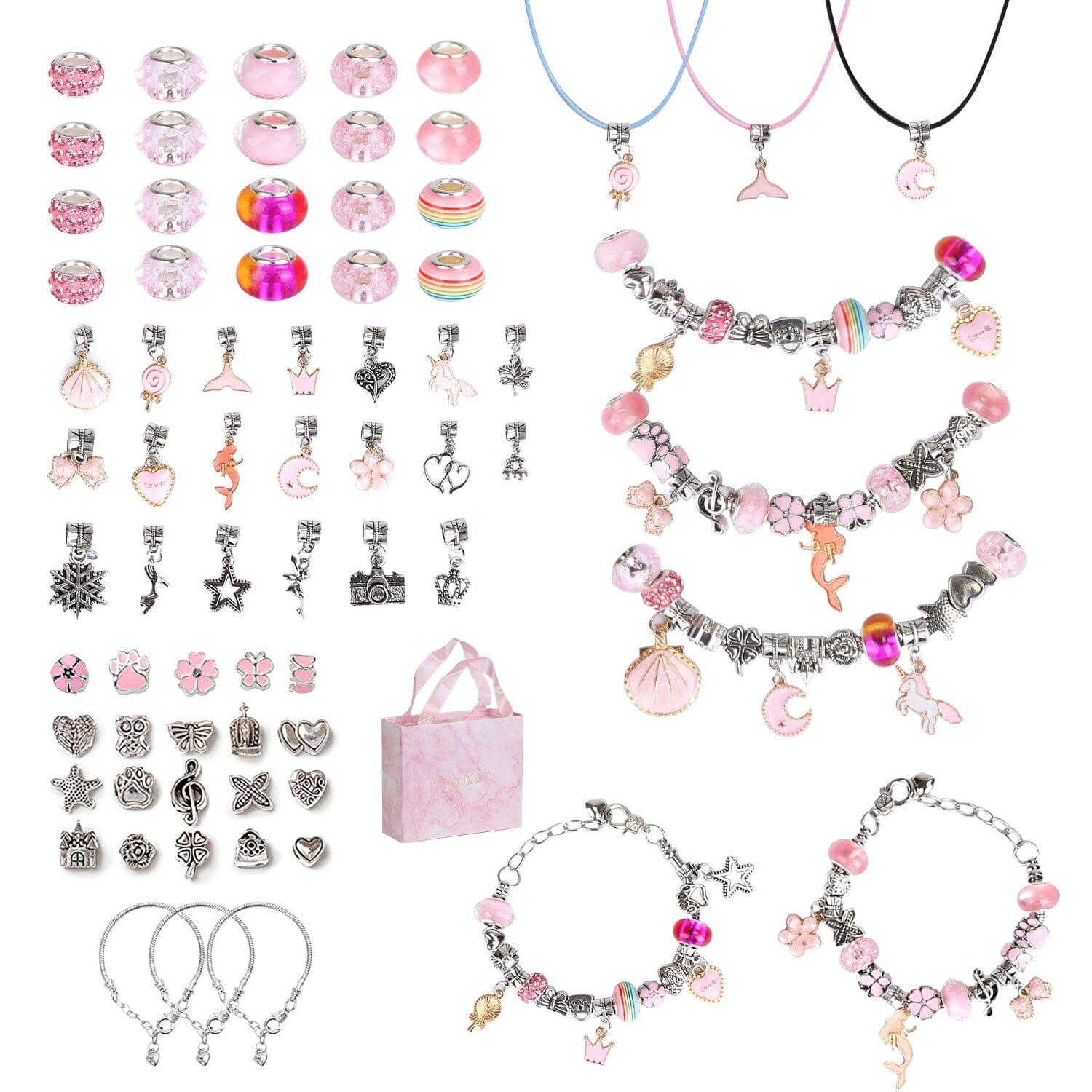 66-Pieces: Charm Bracelet Making Kit Cost For Sale