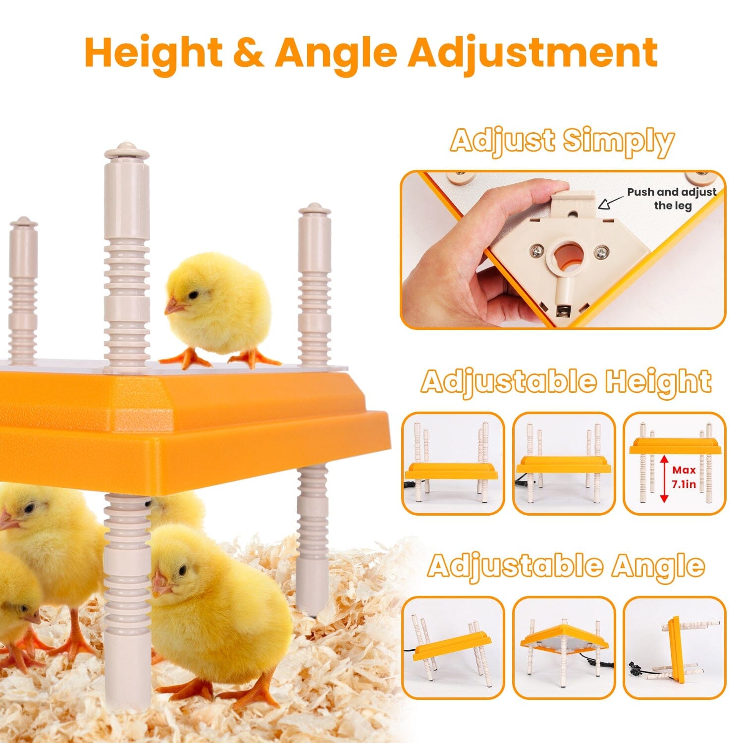 15W Chicken Brooder Heater with Adjustable  Height Angle Max 131℉ Shipping Outlet Store Online