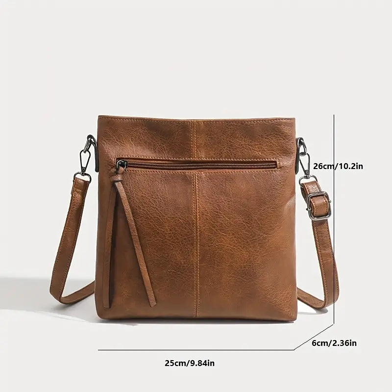 Men's Retro PU Leather Shoulder Bag, Simple Fashion Crossbody Casual Bag with Adjustable Strap Enjoy Online