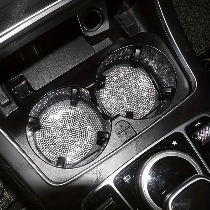 2-Pack: Shimmering Diamond Car Cup Mats Outlet Low Pice