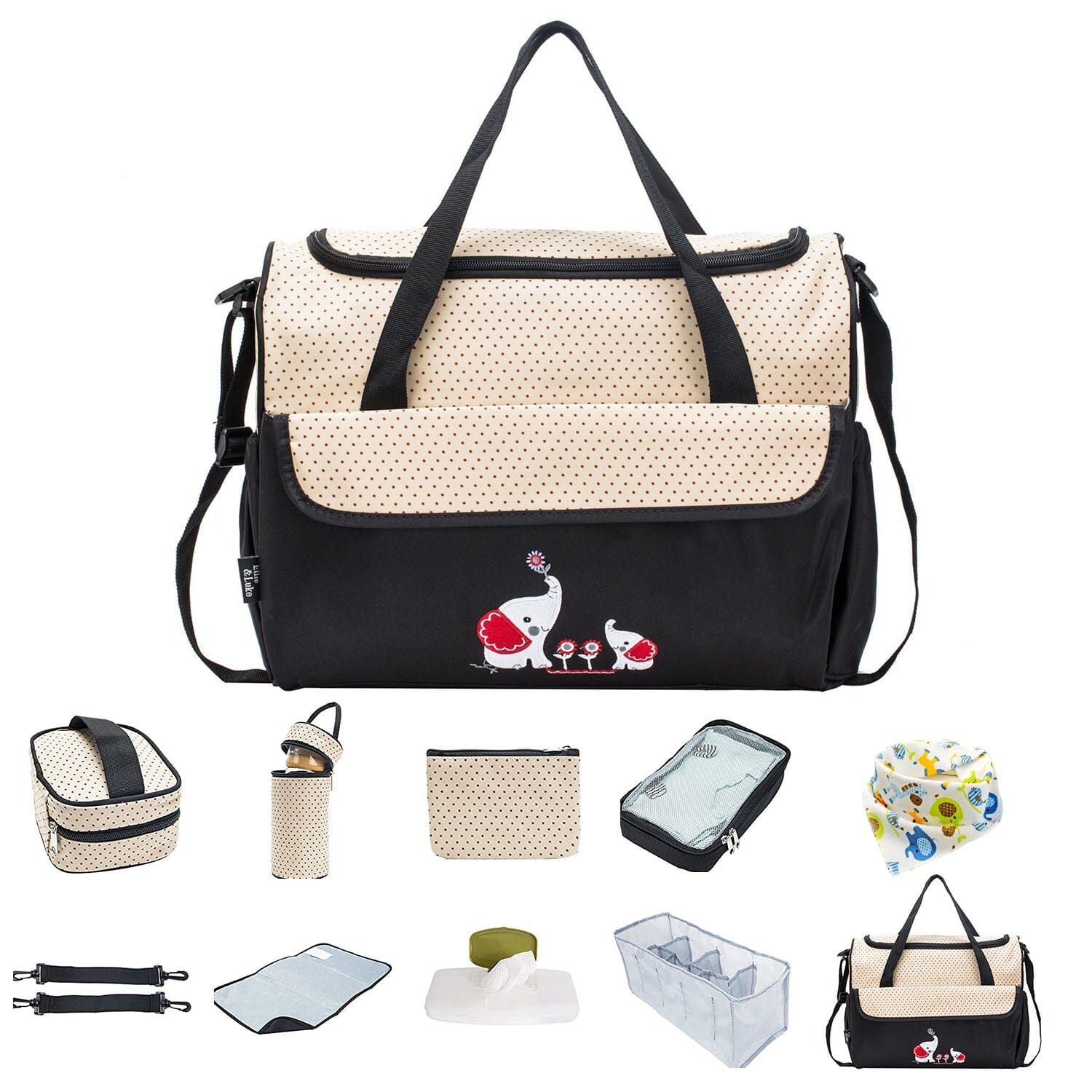 11-Piece Set: Multifunctional Diaper Handbags with Food Bag Low Cost