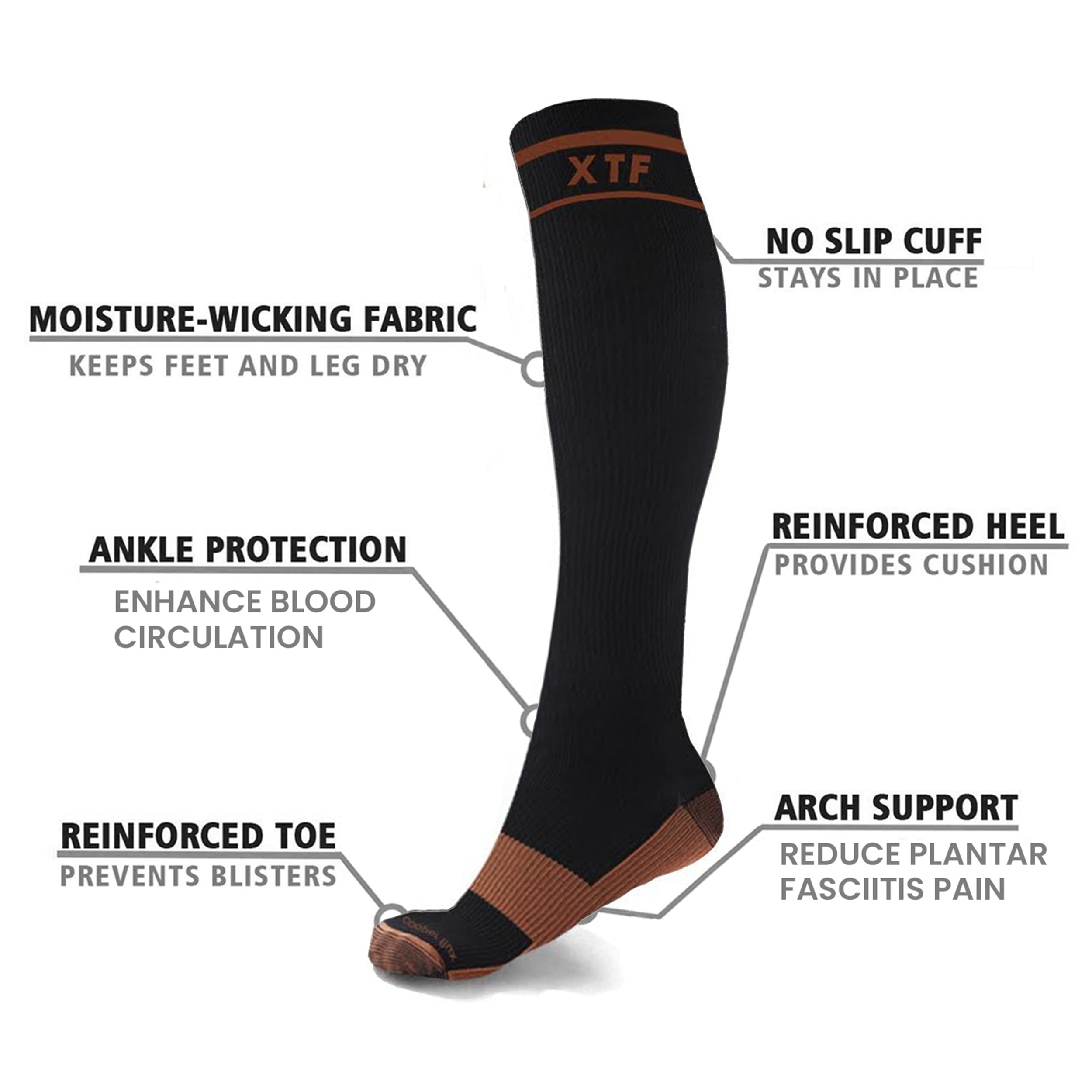 6-Pairs: Unisex Copper-Infused Knee High Compression Socks Outlet 100% Authentic