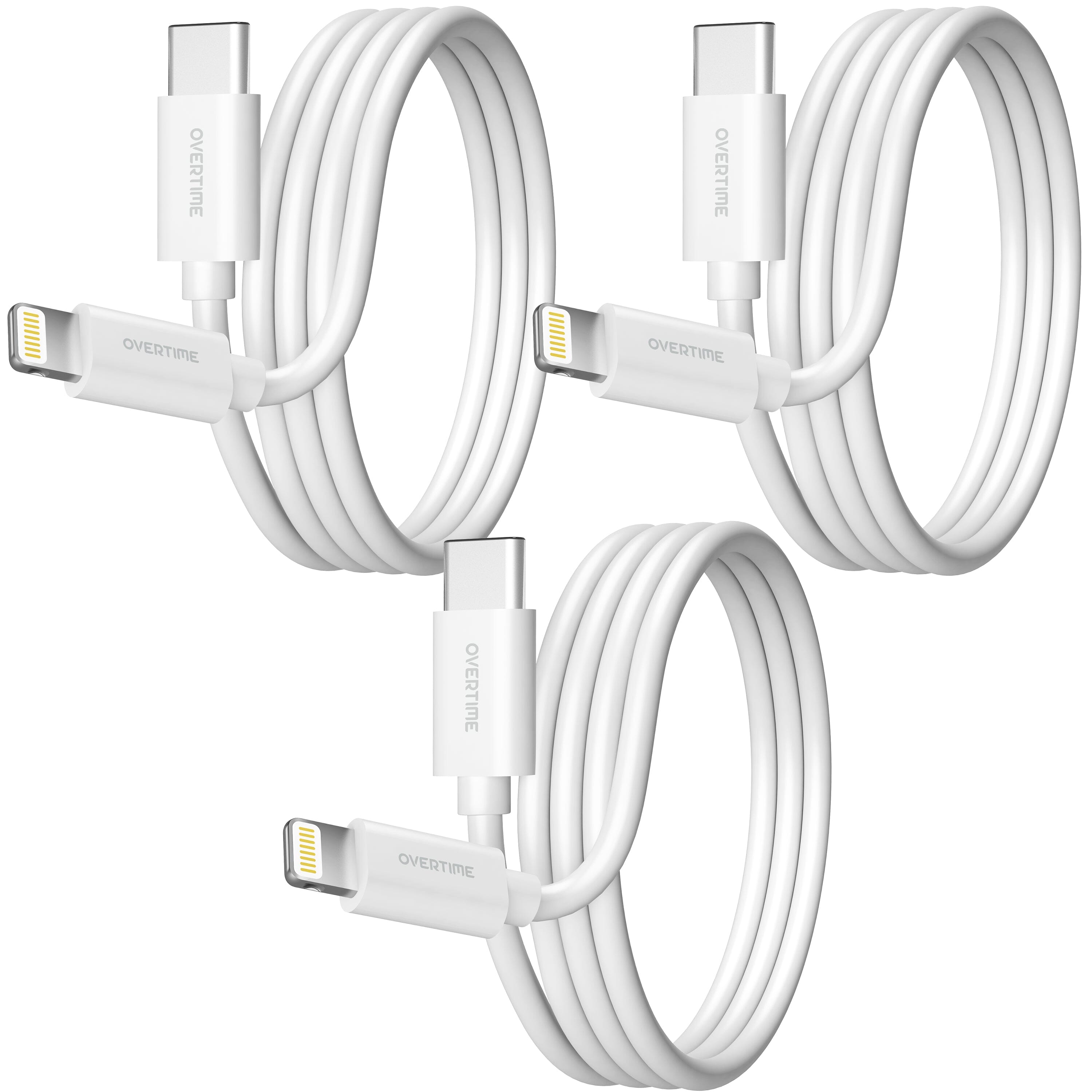Overtime MFI Certified USB C to Lightning 6ft cable, Fast Charging & Data Transfer - White Discount Big Discount