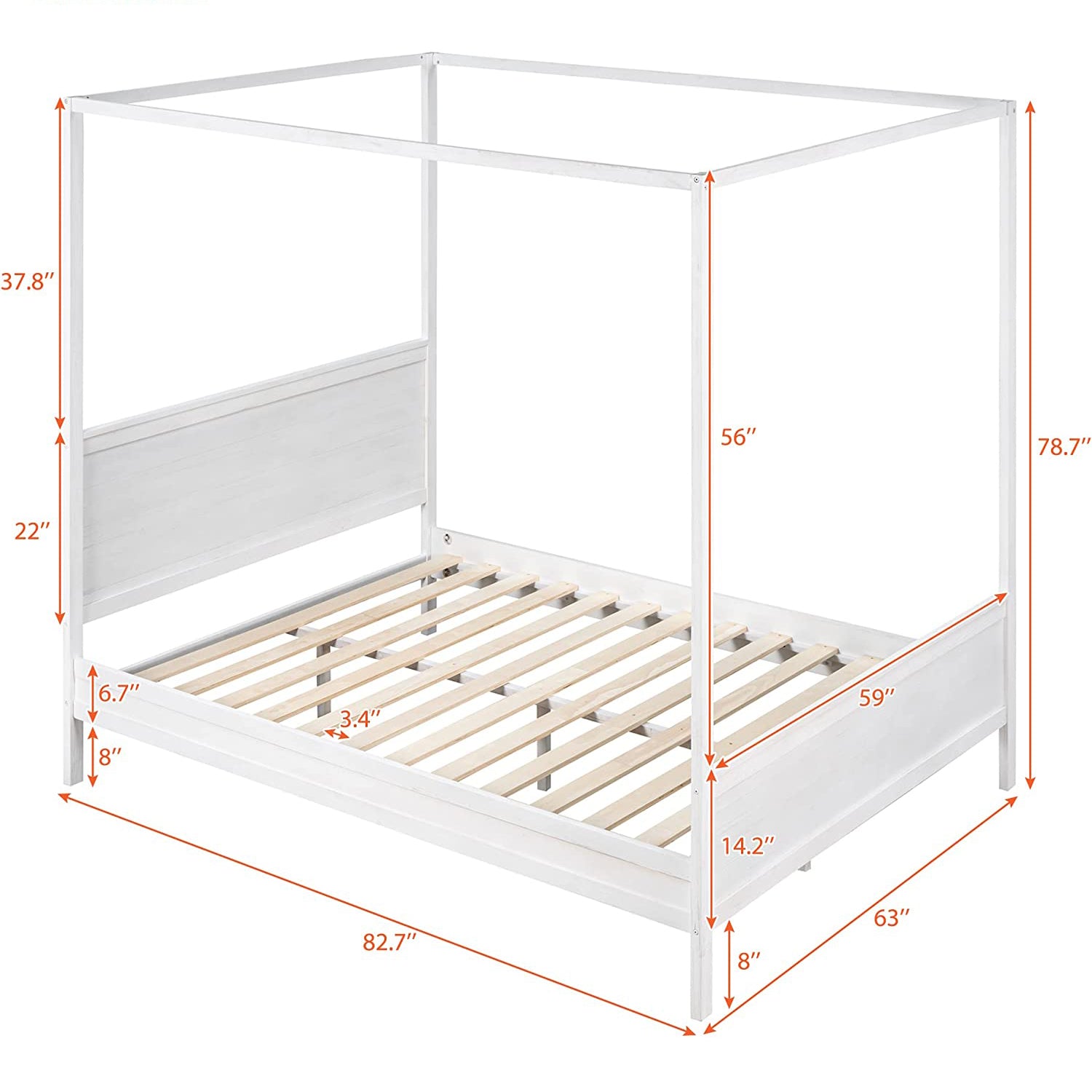 Queen Size Canopy Bed with 2 Nightstands For Sale Finishline