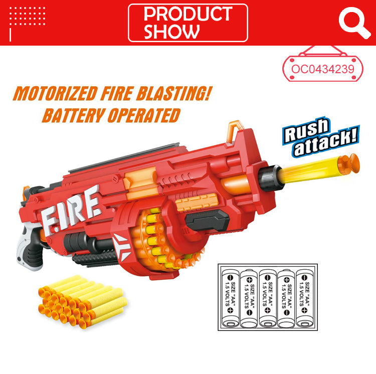 Motorized Fire Blasting Rush Attack Spinning Barrel Dart Gun Manchester