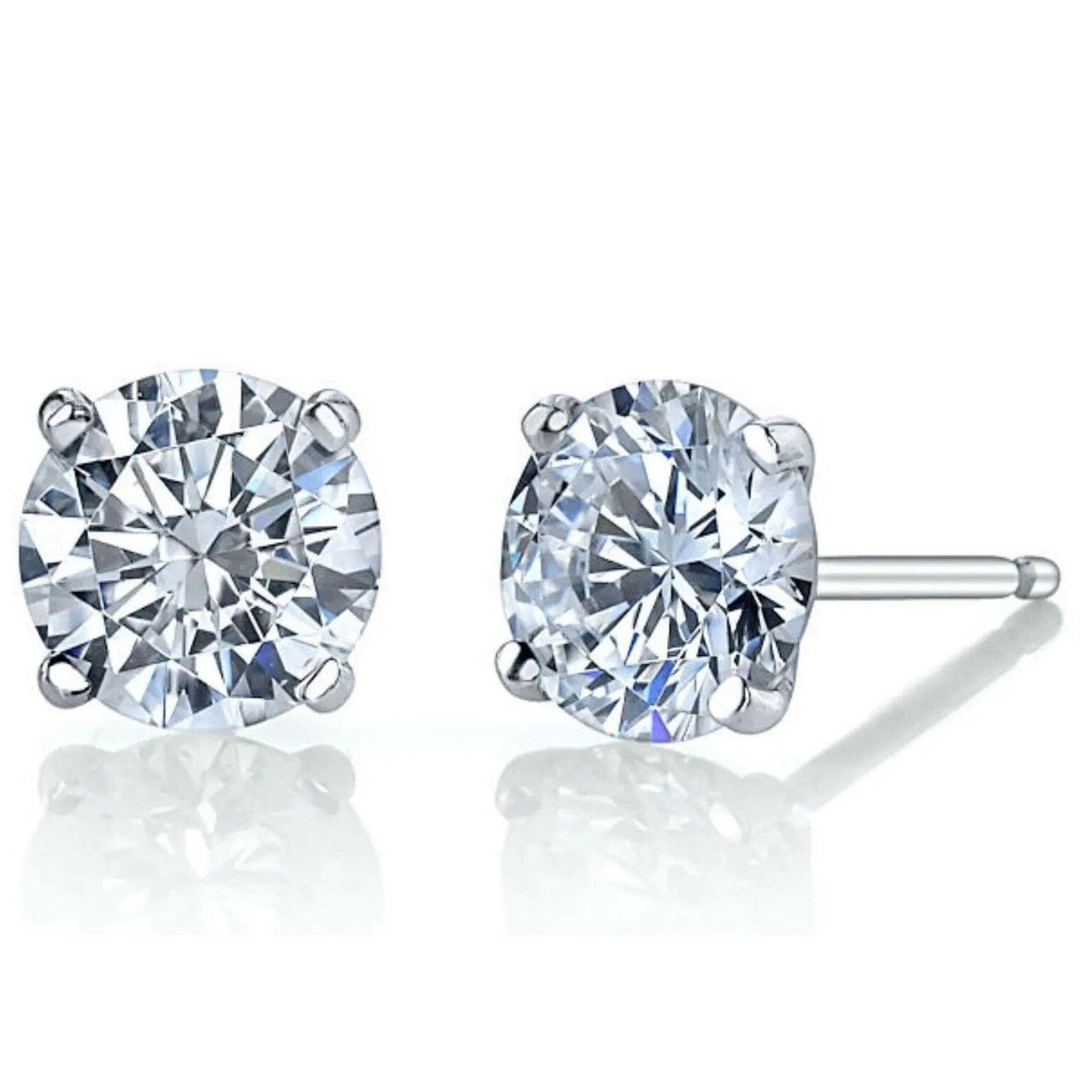 Martini 6.00 Ct D Vs1 Round Lab Created Diamond Earrings 4 Prong 14 K White Gold Cheap Very Cheap