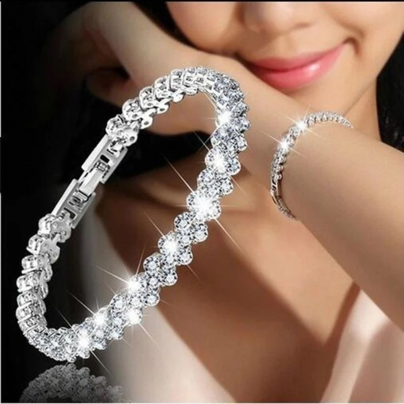 Fashion Women Silver Crystal Diamond Bracelet With Paypal For Sale