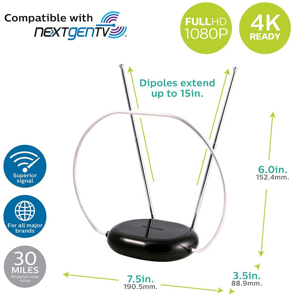 Philips Rabbit Ears Indoor TV Antenna Cheap Sale Store