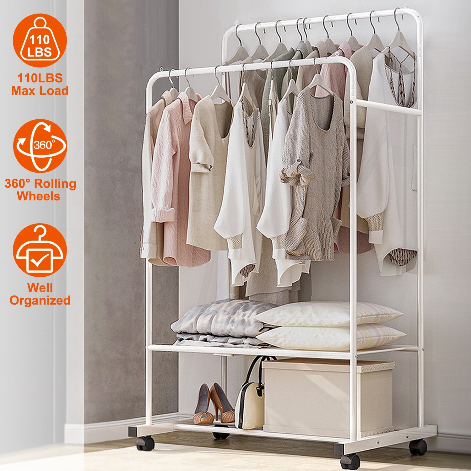 Garment Hanging Rack Clothing Rail Organizer Cheap Sale New