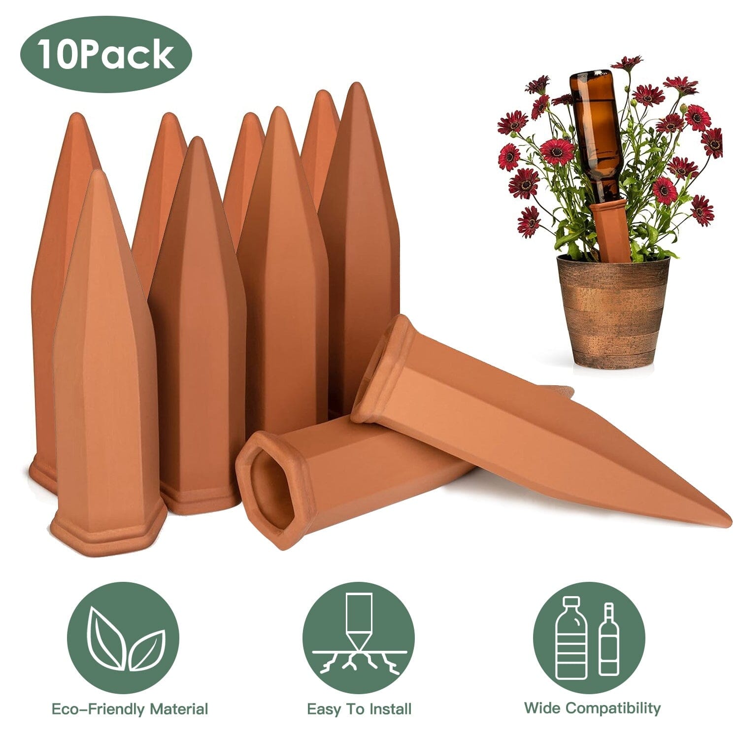 10-Pack: Spikes Teracotta Plant Watering Device Buy Cheap From China