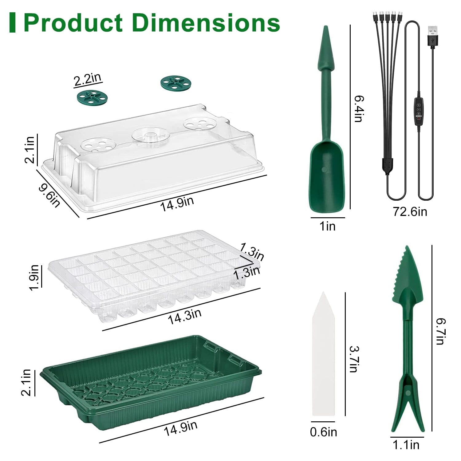 2-Pack: 40 Cell Seed Starting Tray Plant Grow Light with 4 Adjustable Brightness Outlet Store Online