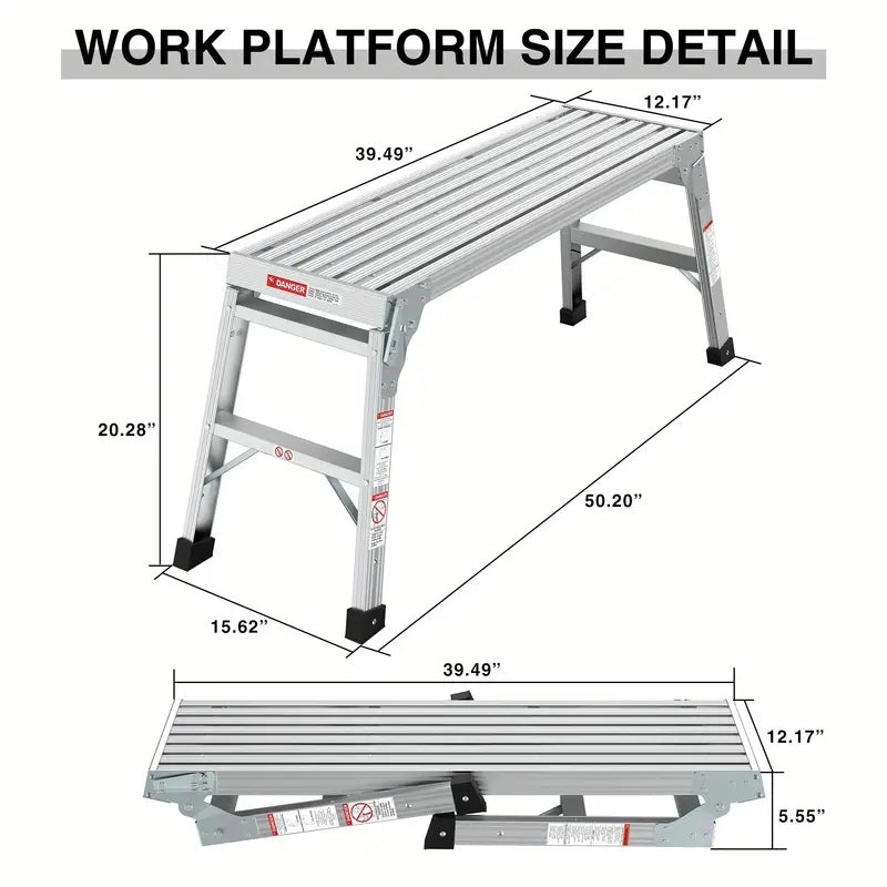 Portable Bench Folding Ladder Stool with Non-Slip Design Clearance With Credit Card