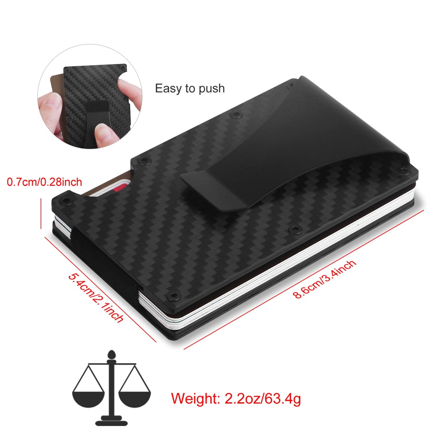 Credit Card Holder with Cash Clip Carbon Fiber RFID Blocking Scan for Men 2025 Cheap Online