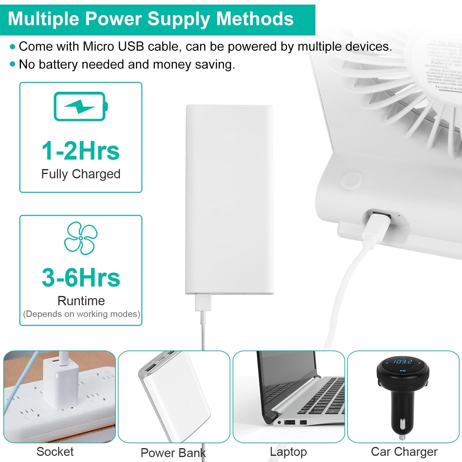 Fan USB Rechargeable Table Portable Desk Cooling Fan Pay With Paypal Online