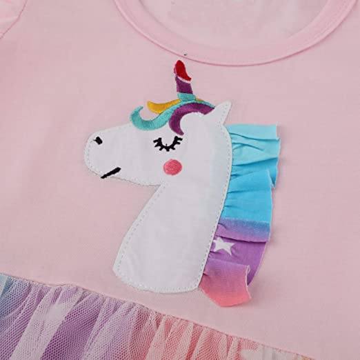 Girl's Cotton Casual Unicorn Dress Buy Cheap Pice