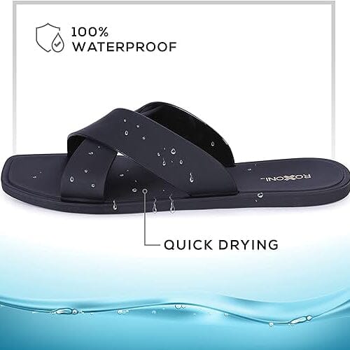 Roxoni Women Slippers Shower Pool Sandals Criss Cross Bathroom Quick Drying Slippers Browse For Sale