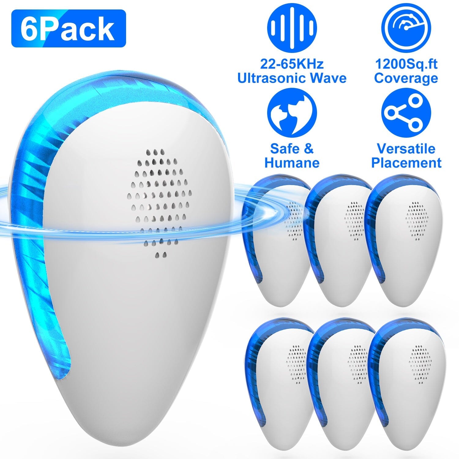 6-Pack: Ultrasonic Pest Repeller Indoor Plug in Bug Repellent Buy Cheap Very Cheap