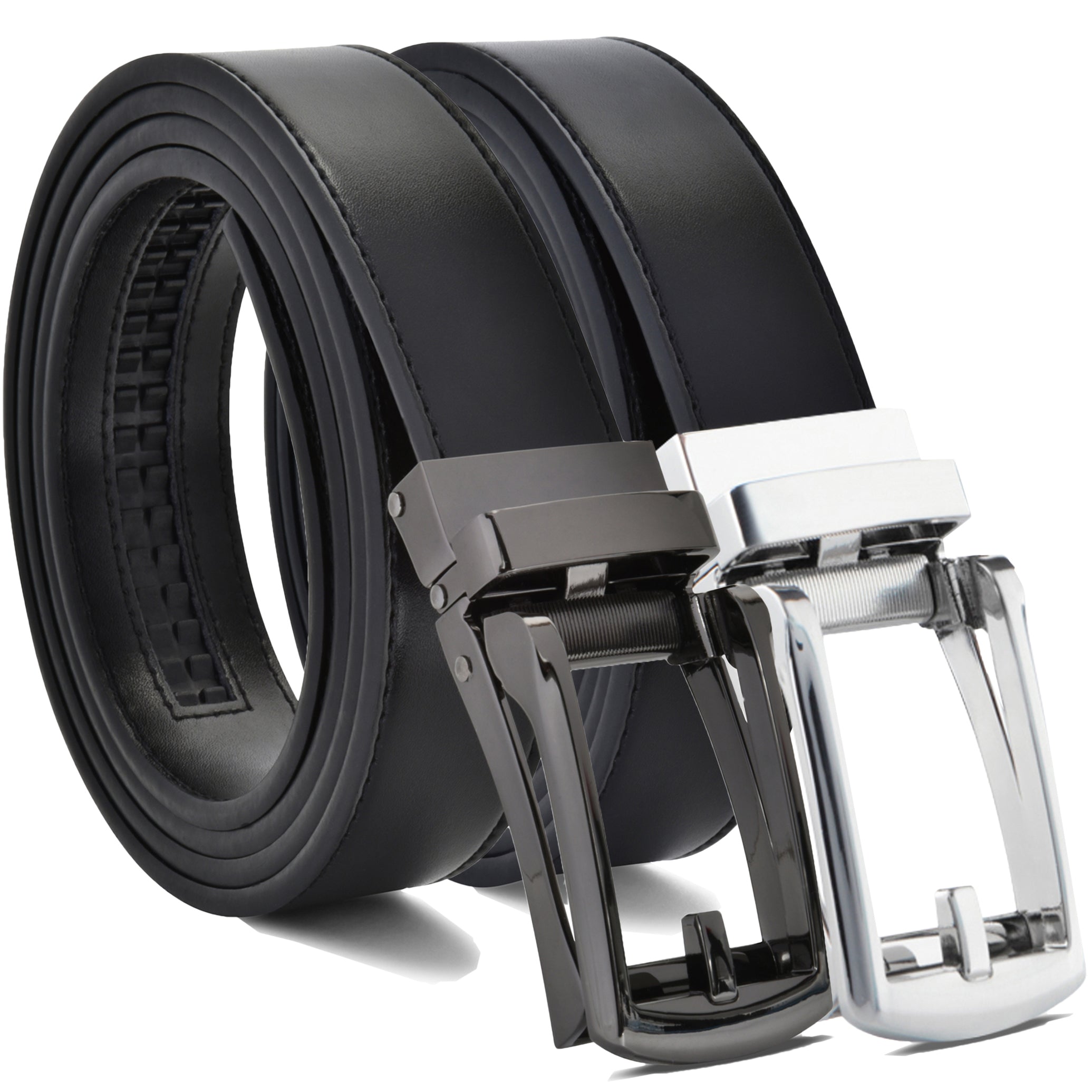 2-Pack: Carlo Fellini Men's Ratchet Belt Genuine Leather Belt Sale Cheapest Pice