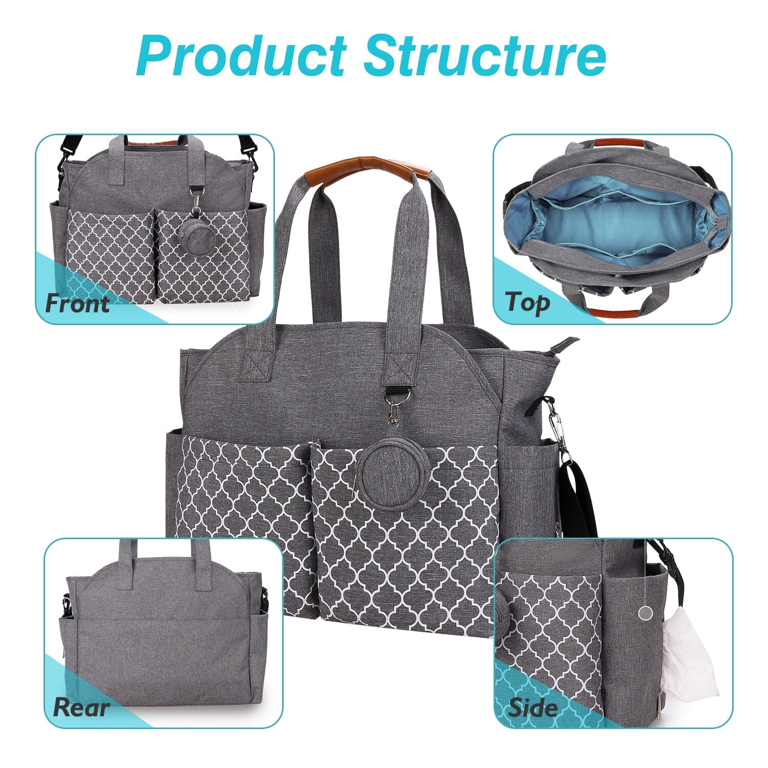 Multifunctional Diaper Changing Tote Bag with Adjustable Messenger Strap Outlet Locations Sale Online