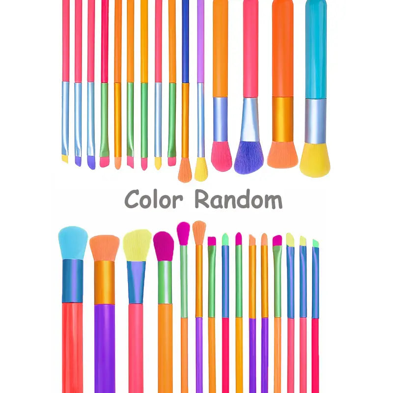 15-Pieces: Rainbow Color High Quality Makeup Brush Set Discount Largest Supplier