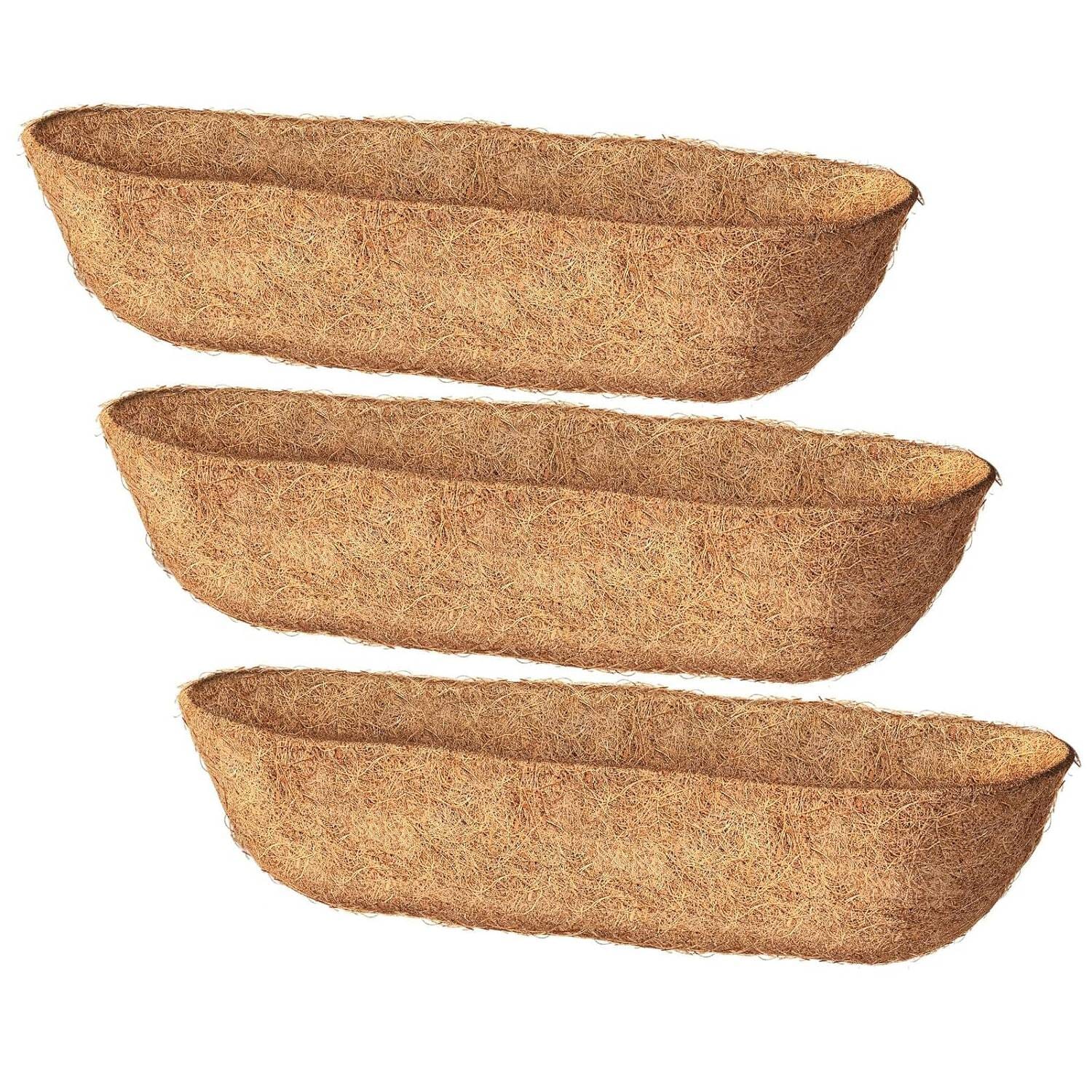 3-Pieces: Trough Coco Basket Half Moon Planter Replacement Free Shipping Clearance